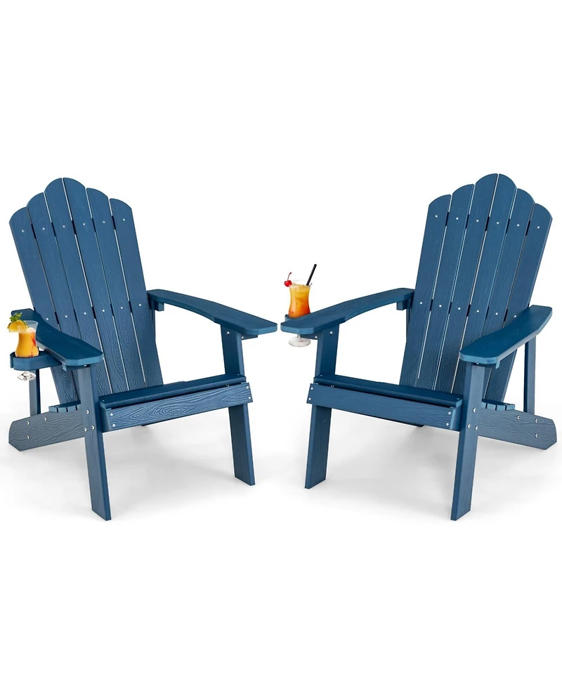 Sugift 2 Piece Adirondack Chair Set with Adult and Kids Outdoor Chairs
