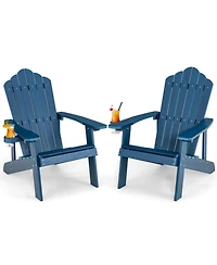Sugift 2 Piece Adirondack Chair Set with Adult and Kids Outdoor Chairs