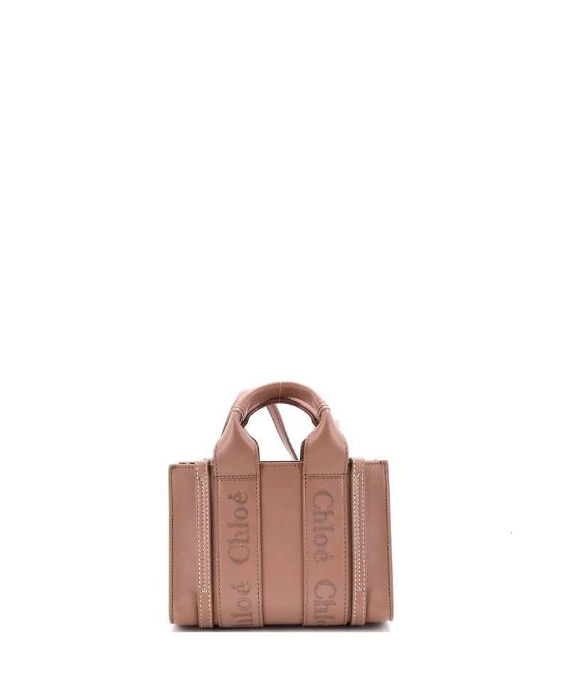 Pre-Owned Chloe Mini Woody Convertible Tote Leather