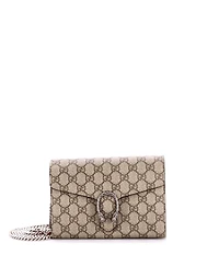 Pre-Owned Gucci Small Dionysus Chain Wallet Gg Coated Canvas
