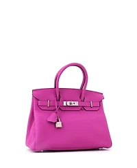 Pre-Owned HERMES Birkin 30 Handbag Pink Togo with Palladium Hardware