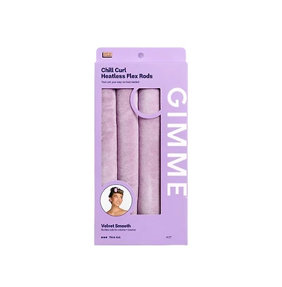 Gimme Beauty Chill Curl Heatless Flex Rods Gentle and Bendable Hair Rods for Overnight Curls Snap Closure for Secure Hold Thick Hair, 4 Count