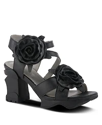 L'Artiste Spring Step Shelly Ankle Strap Sandal with Hand-Painted Vamp