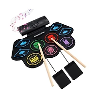 Artudatech Portable 9-Pad Electronic Drum Set with Built-in Speaker, 128 Rhythms and 1000mAh Battery
