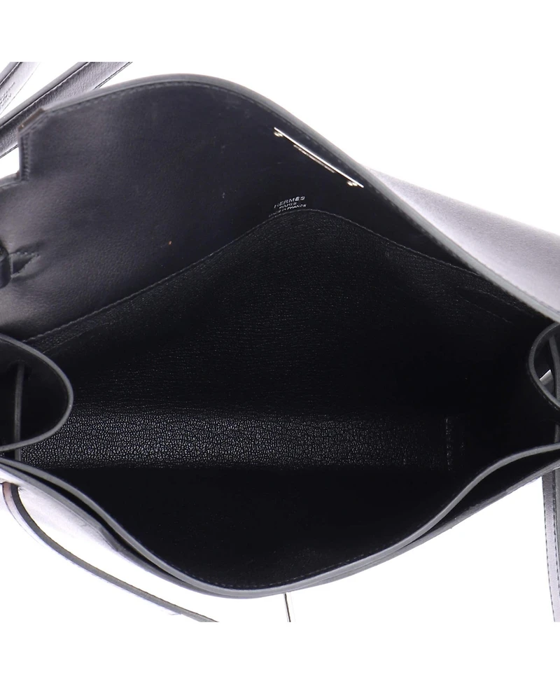 Pre-Owned HERMES 25 Kelly Depeches Pouch Evergrain