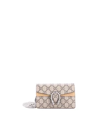 Pre-Owned Gucci Super Mini Dionysus Bag Gg Coated Canvas