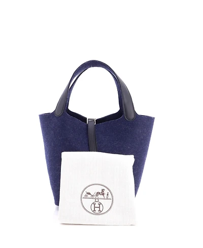 Pre-Owned HERMES Mm Picotin Lock Bag Felt with Leather