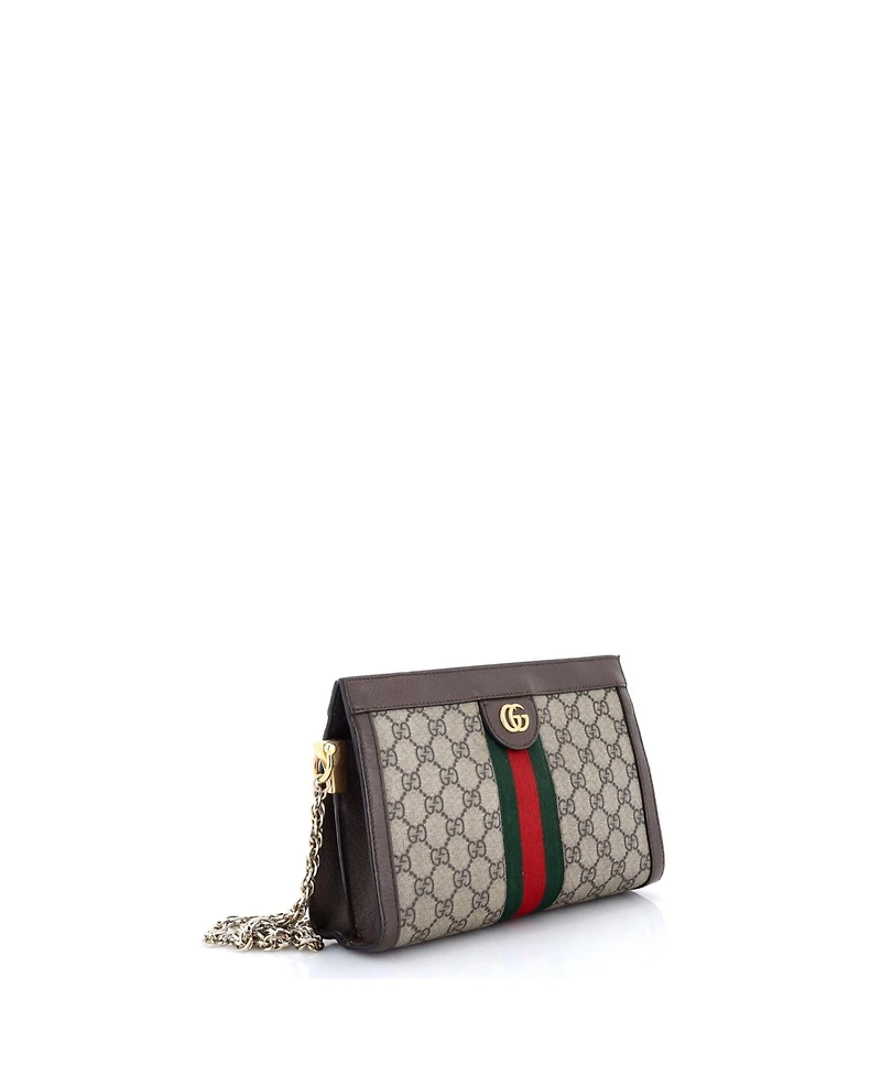 Pre-Owned Gucci Small Ophidia Chain Shoulder Bag Gg Coated Canvas