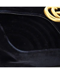 Pre-Owned Gucci Small Gg Marmont Flap Bag Matelasse Velvet