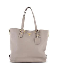 Pre-Owned Prada Large Side Zip Shopper Tote Vitello Daino