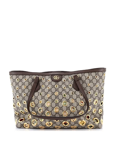 Pre-Owned Gucci Medium Ophidia Tote Grommet Gg Coated Canvas