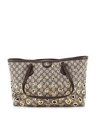 Pre-Owned Gucci Medium Ophidia Tote Grommet Gg Coated Canvas