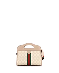 Pre-Owned Gucci Small Ophidia Cut Out Handle Bag Gg Coated Canvas with Leather
