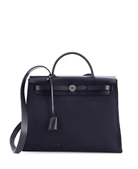Pre-Owned HERMES Herbag Zip Leather and Toile