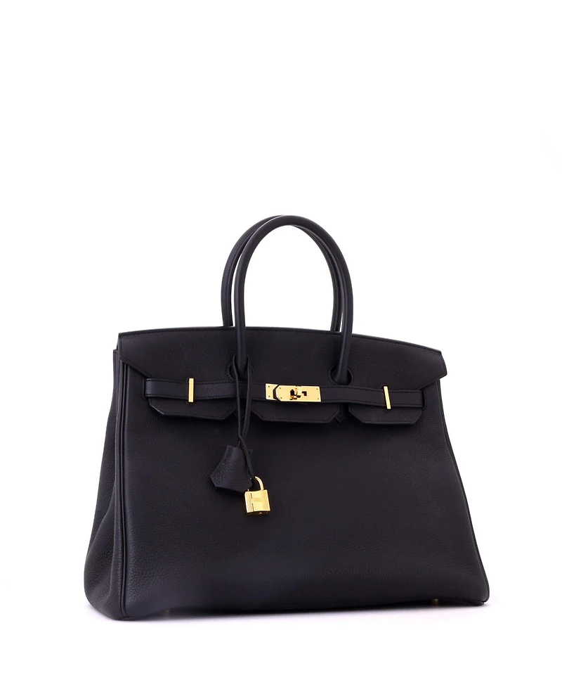 Pre-Owned HERMES Birkin 35 Handbag Togo with Gold Hardware