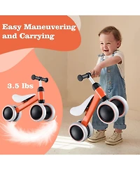 Toddler Balance Bike with 4-Wheel Design for Stability and Easy Riding