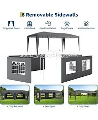 gaomon 10x20 Feet Heavy-Duty Pop Up Canopy Tent with 6 Removable Sidewalls Adjustable Commercial Outdoor Tent for Parties Weddings and Events