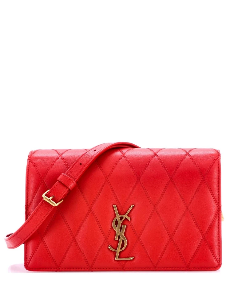 Pre-Owned Saint Laurent Small Angie Chain Shoulder Bag Quilted Leather