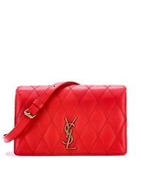 Pre-Owned Saint Laurent Small Angie Chain Shoulder Bag Quilted Leather