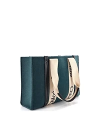 Pre-Owned Chloe Woody Tote Felt with Leather and Canvas