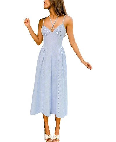 Cupshe Women's Living Proof Striped Maxi Beach Dress