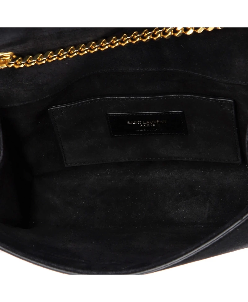 Pre-Owned Saint Laurent Small Classic Monogram Fringe Crossbody Bag Suede