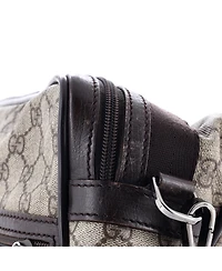 Pre-Owned Gucci Large Front Zip Camera Bag Gg Coated Canvas