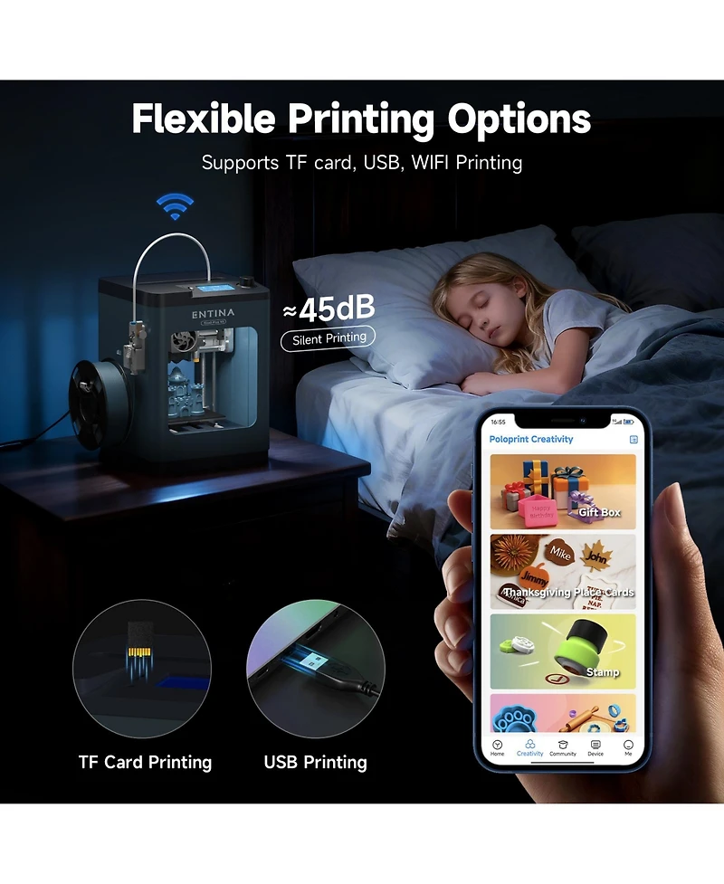 Ltmate Smart 3D Printers,Fully Assembled, for Kids and Beginners with WiFi High Precision 3D Printing, Auto Leveling