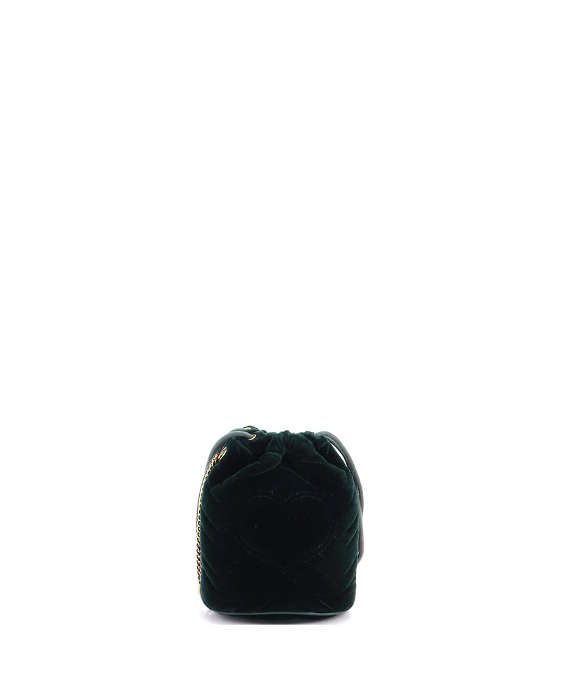Pre-Owned Gucci Mini Gg Marmont Bucket Bag Matelasse Velvet