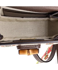 Pre-Owned Gucci Mini Bamboo 1947 Top Handle Bag Limited Edition 100 Centennial Printed Canvas