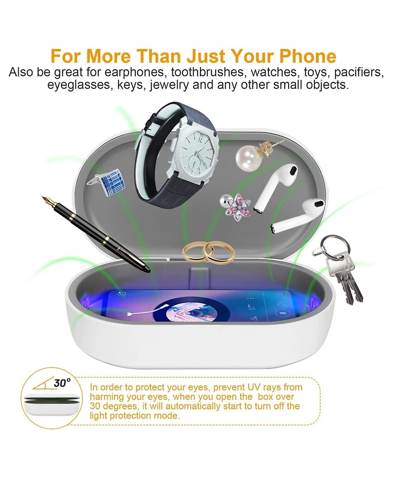 Neewer Uv Light Sanitizer Box Portable 10W Phone Wireless Charging Disinfection Lamp with Aroma Diffuser Sterilizing Box For Jewelry Watch Wallet Keys