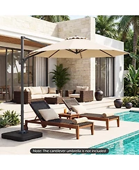 Sugift Cantilever Patio Umbrella Base 220 lb Water and Sand Fillable Weighted Stand