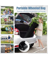 Sugift 10 x 10 Feet Pop-Up Canopy Tent with 3 Sidewalls and Awning for Party Picnic Event