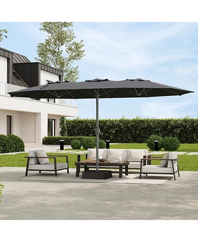 homfan 9' x 15' Extra-Wide Outdoor Umbrella with Base