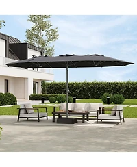homfan 9' x 15' Extra-Wide Outdoor Umbrella with Base