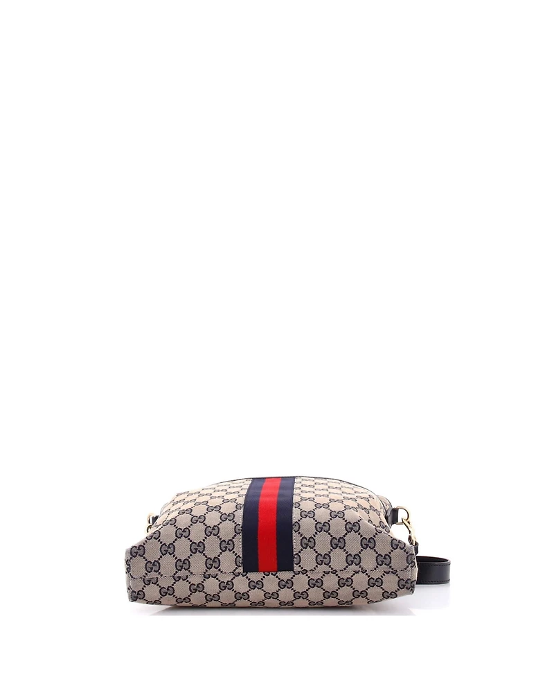 Pre-Owned Gucci Small Front Pocket Web Messenger Gg Canvas