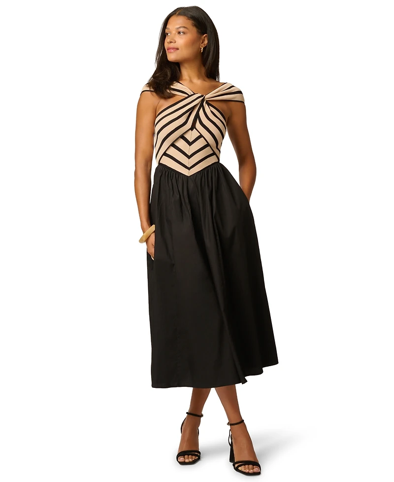 Adrianna Women's Halter-Neck Stretch Midi Dress