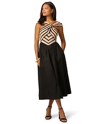 Adrianna Women's Halter-Neck Stretch Midi Dress