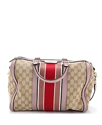 Pre-Owned Gucci Medium Vintage Web Boston Bag Gg Canvas