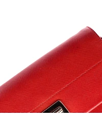Pre-Owned Prada Small Turn Lock Wallet Crossbody Saffiano Leather