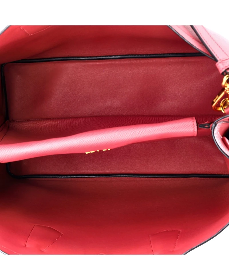 Pre-Owned Prada Medium Cuir Double Tote Saffiano Leather