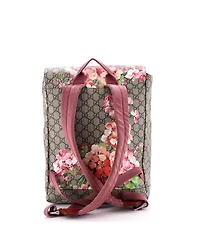Pre-Owned Gucci Medium Buckle Backpack Blooms Print Gg Coated Canvas