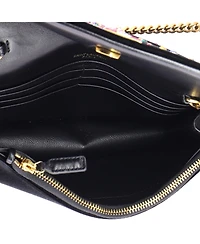 Pre-Owned Saint Laurent Classic Monogram Wallet on Chain Embellished Velvet