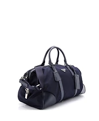 Pre-Owned Prada Medium Convertible Weekender Bag Tessuto with Saffiano Leather