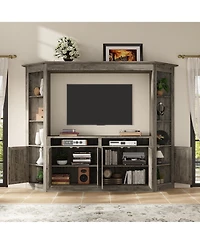Homsee 100 Inch Tv Wall Unit - Entertainment Center | Heavy Duty Media Console Cabinet with Storage Shelves for Living Room