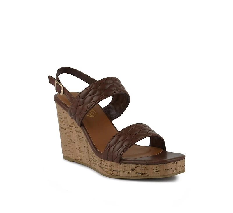 mohana quilted high wedge heel sandals