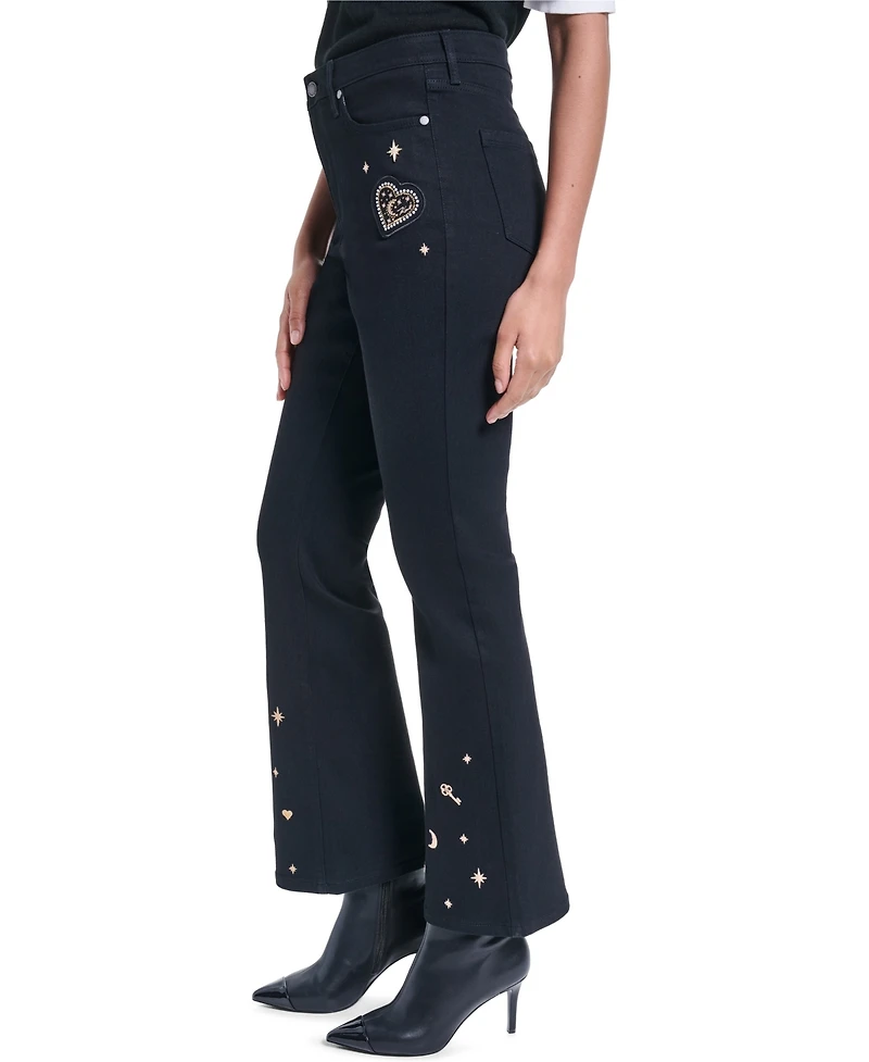 Karl Lagerfeld Paris Women's Charm Detail Bootcut Jeans