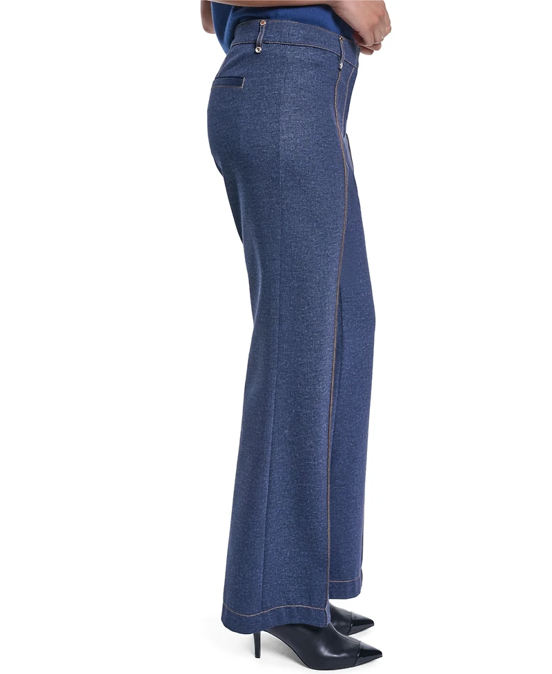 Karl Lagerfeld Paris Women's Straight-Leg Mid-Rise Pants