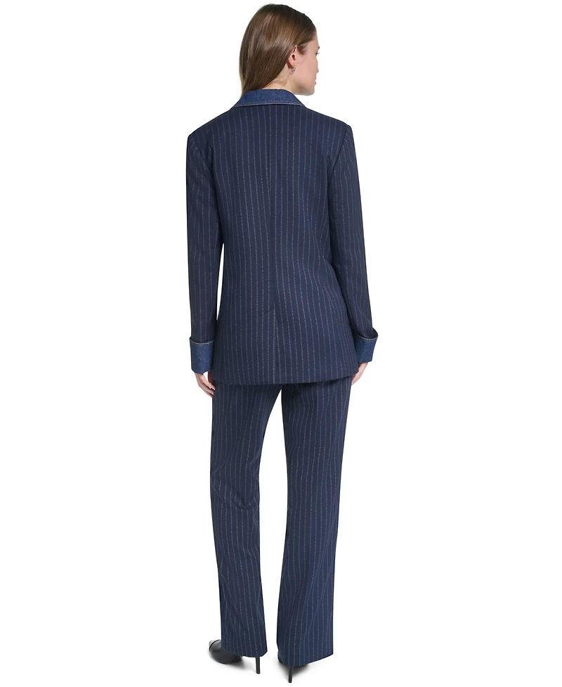 Karl Lagerfeld Paris Women's Button-Front Collared Jacket