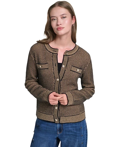 Karl Lagerfeld Paris Women's Crewneck Cardigan
